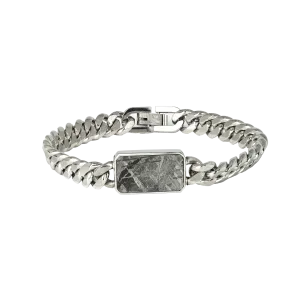 Rectangular Meteorite Cuban Bracelet