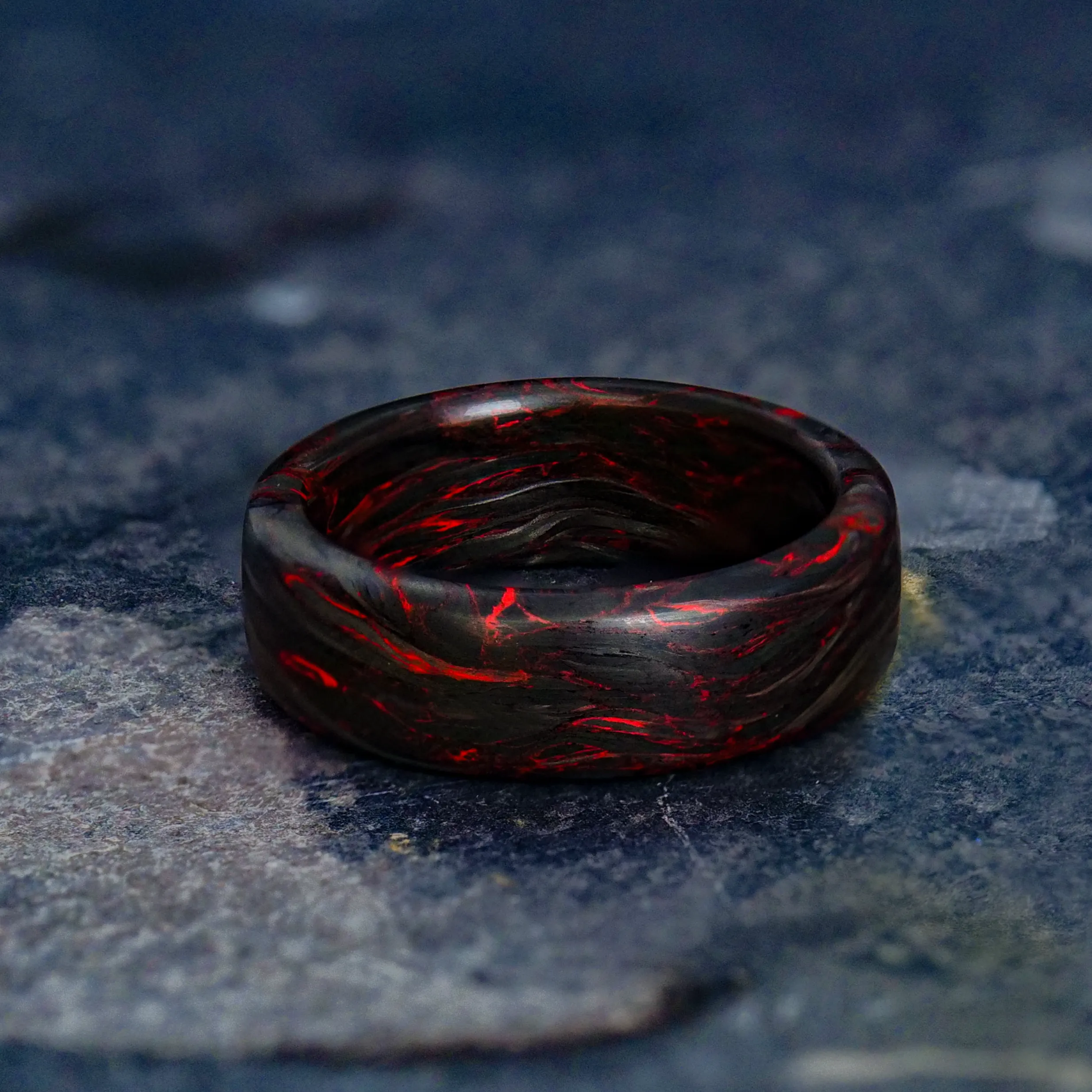 Red Burl Carbon Fiber Ring