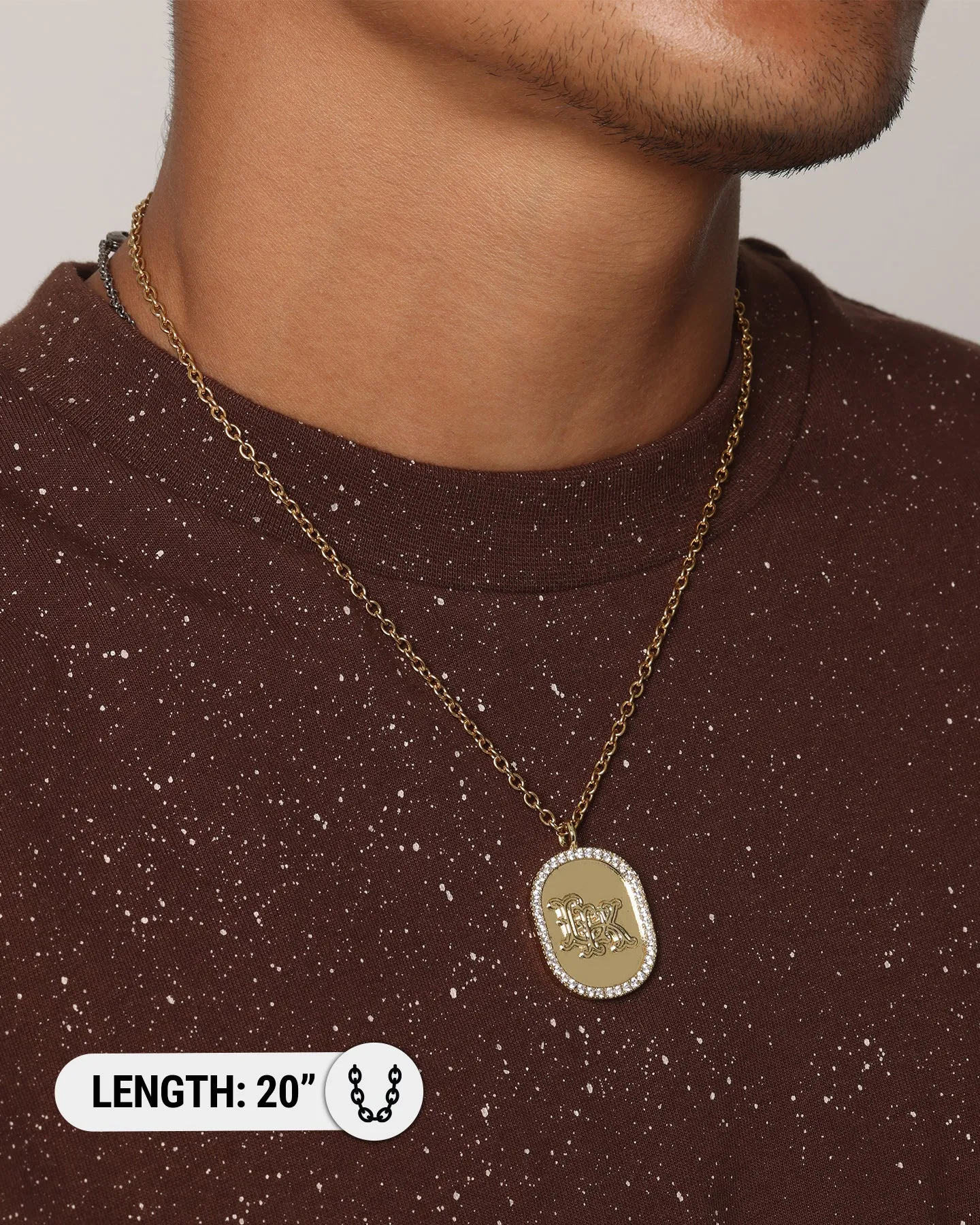 Regalia Monogram Necklace Iced Gold
