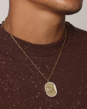 Regalia Monogram Necklace Iced Gold
