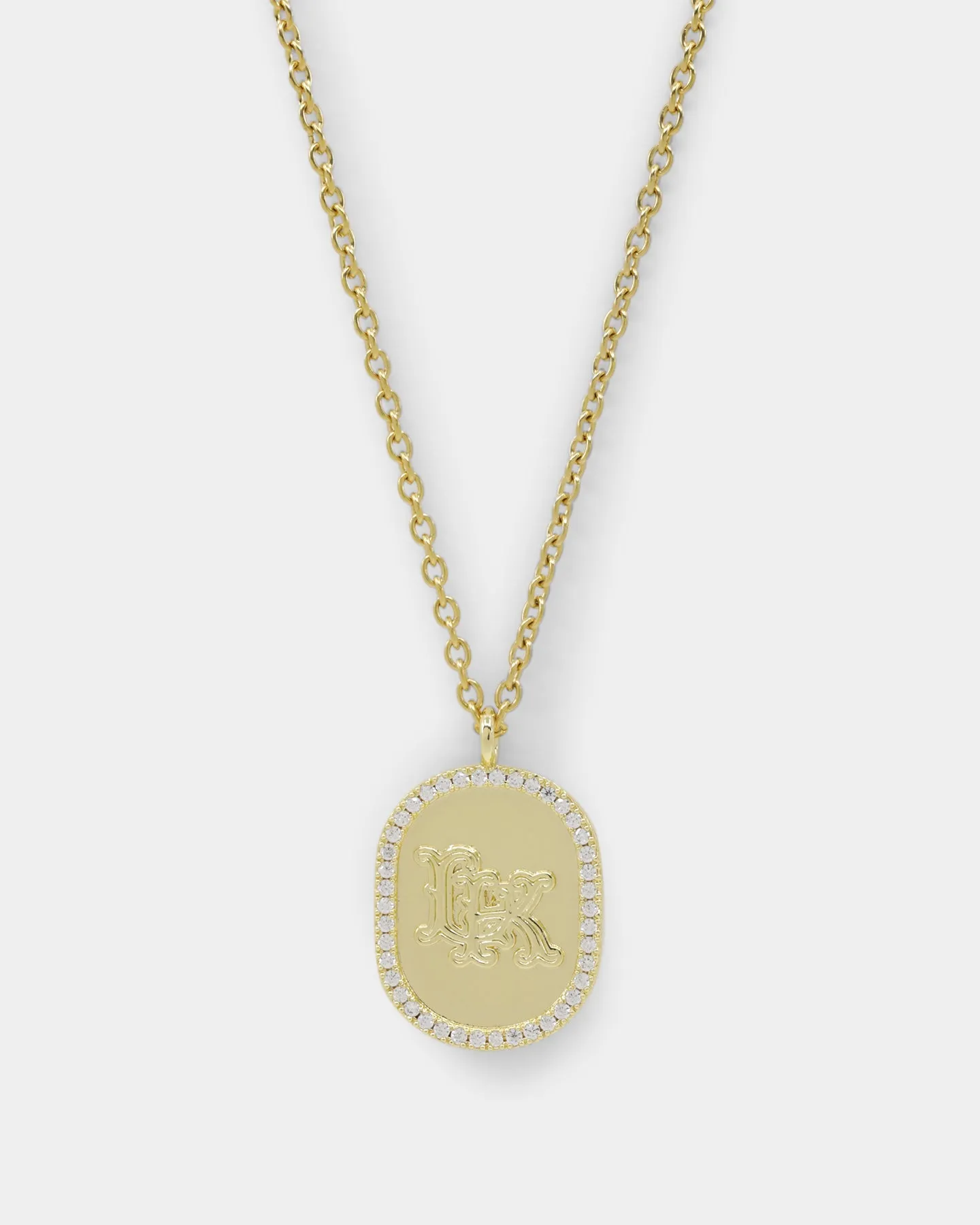 Regalia Monogram Necklace Iced Gold