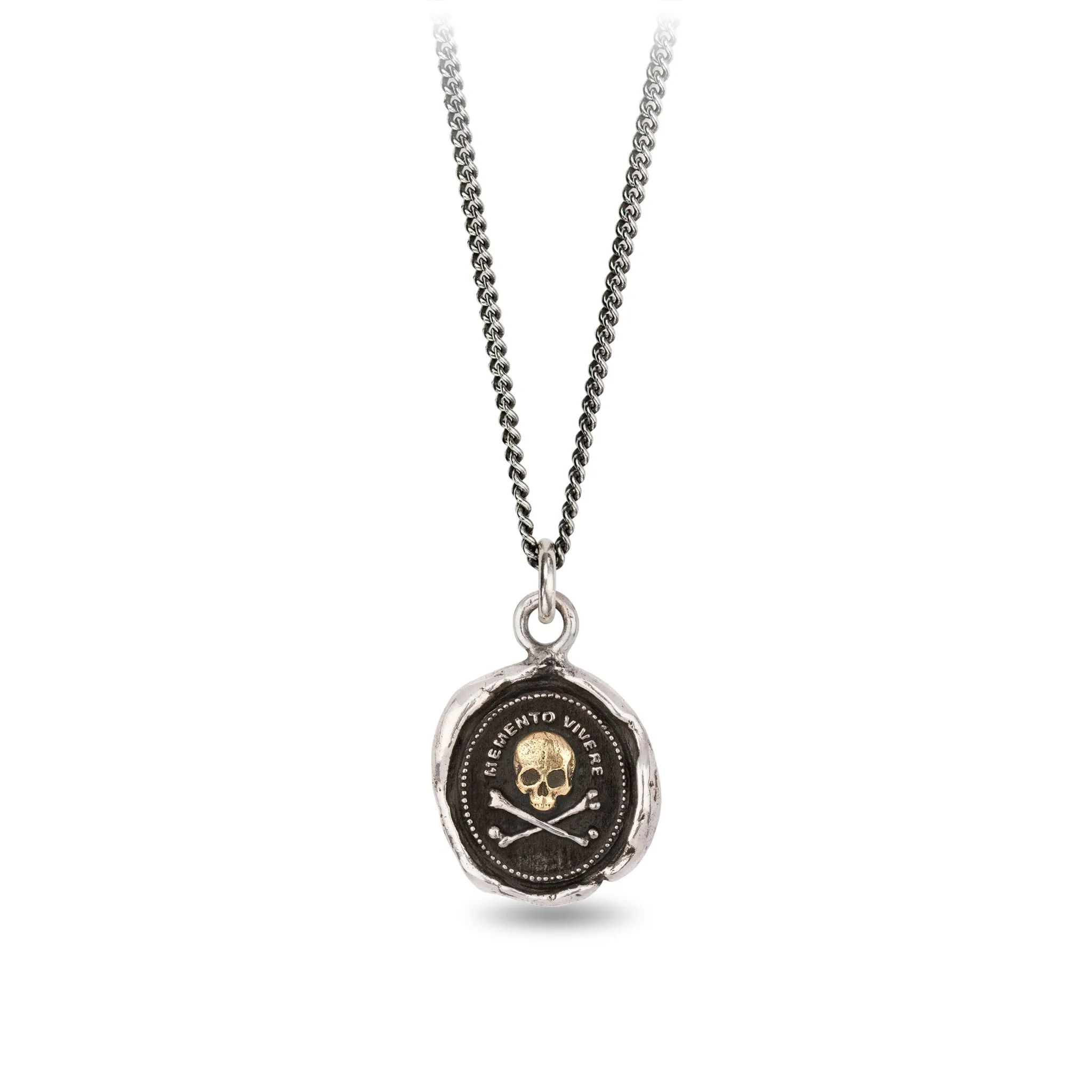 Remember to Live 14K Gold on Silver Talisman