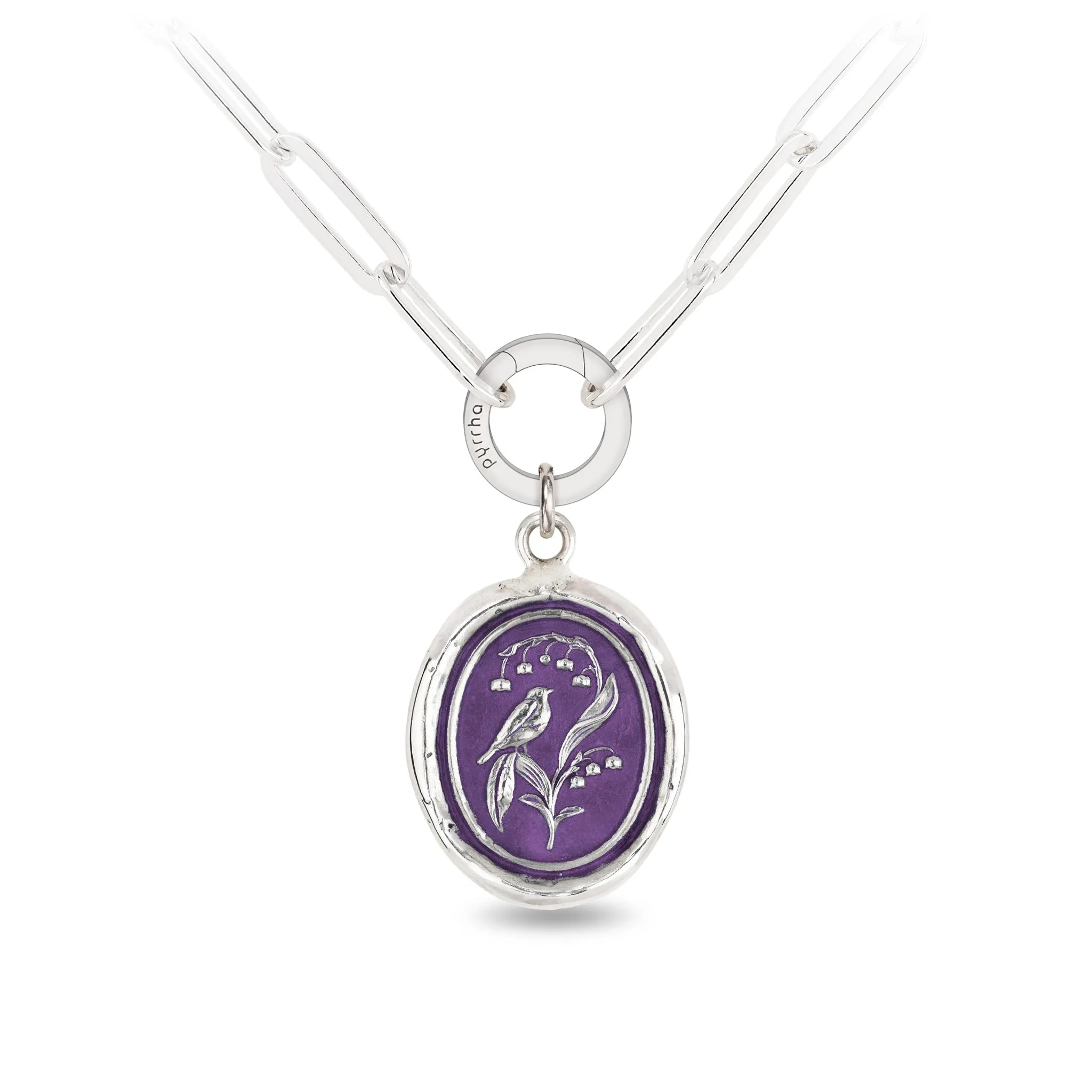 Return to Happiness Large Paperclip Chain Necklace - Mystic Violet