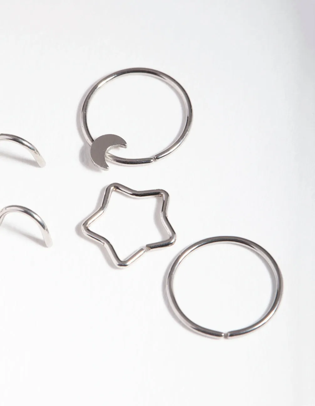 Rhodium Surgical Steel Celestial Nose Jewellery Pack