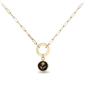 Rose 14K Gold Long Link Paperclip Chain Necklace