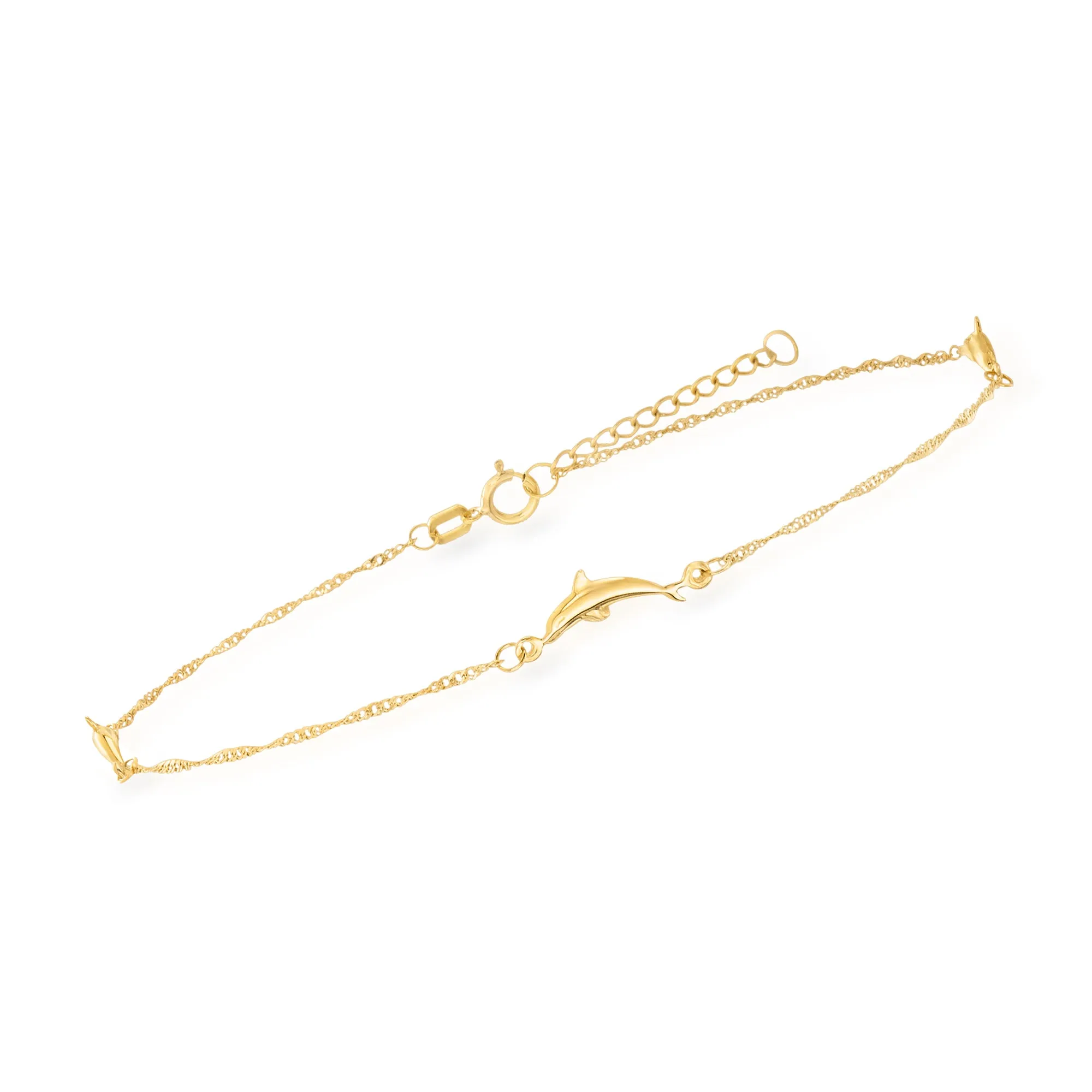 Ross-Simons 14kt Yellow Gold Dolphin Anklet