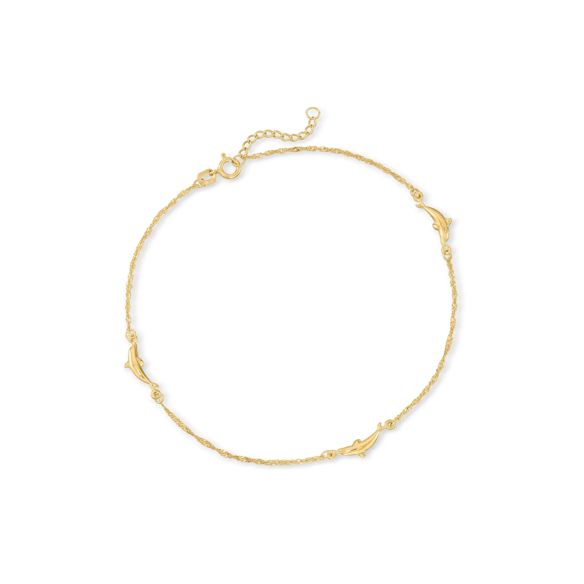 Ross-Simons 14kt Yellow Gold Dolphin Anklet
