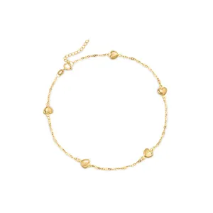 Ross-Simons 14kt Yellow Gold Heart Station Anklet