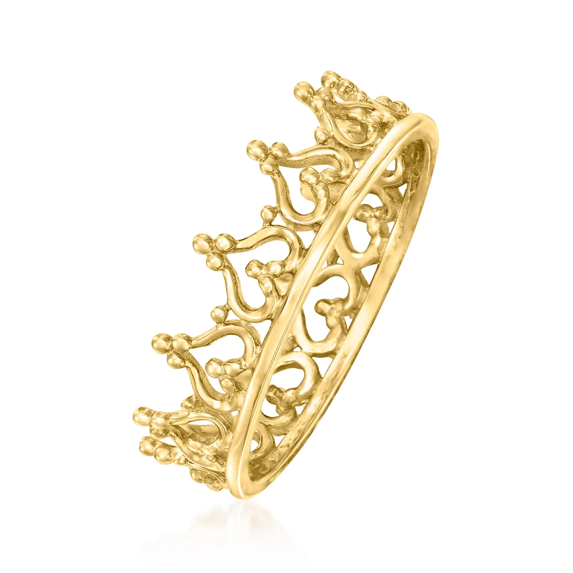 Ross-Simons 14kt Yellow Gold Royal Crown Ring