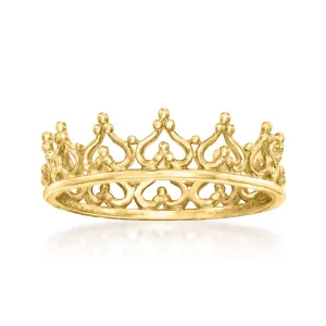 Ross-Simons 14kt Yellow Gold Royal Crown Ring