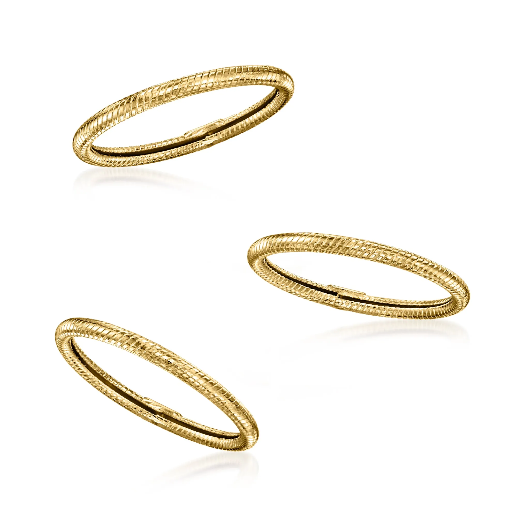 Ross-Simons 18kt Yellow Gold Jewelry Set: 3 Roped Rings