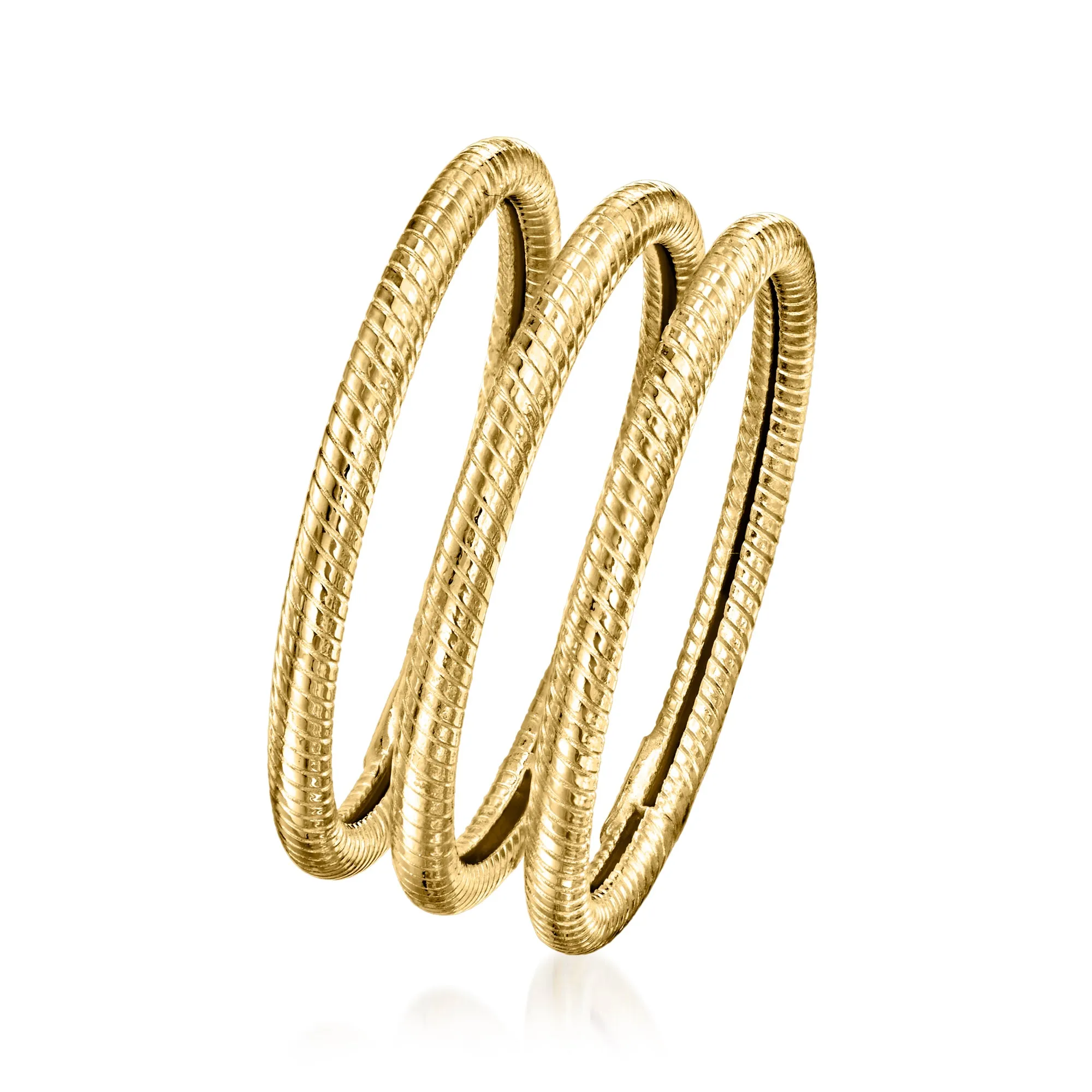 Ross-Simons 18kt Yellow Gold Jewelry Set: 3 Roped Rings