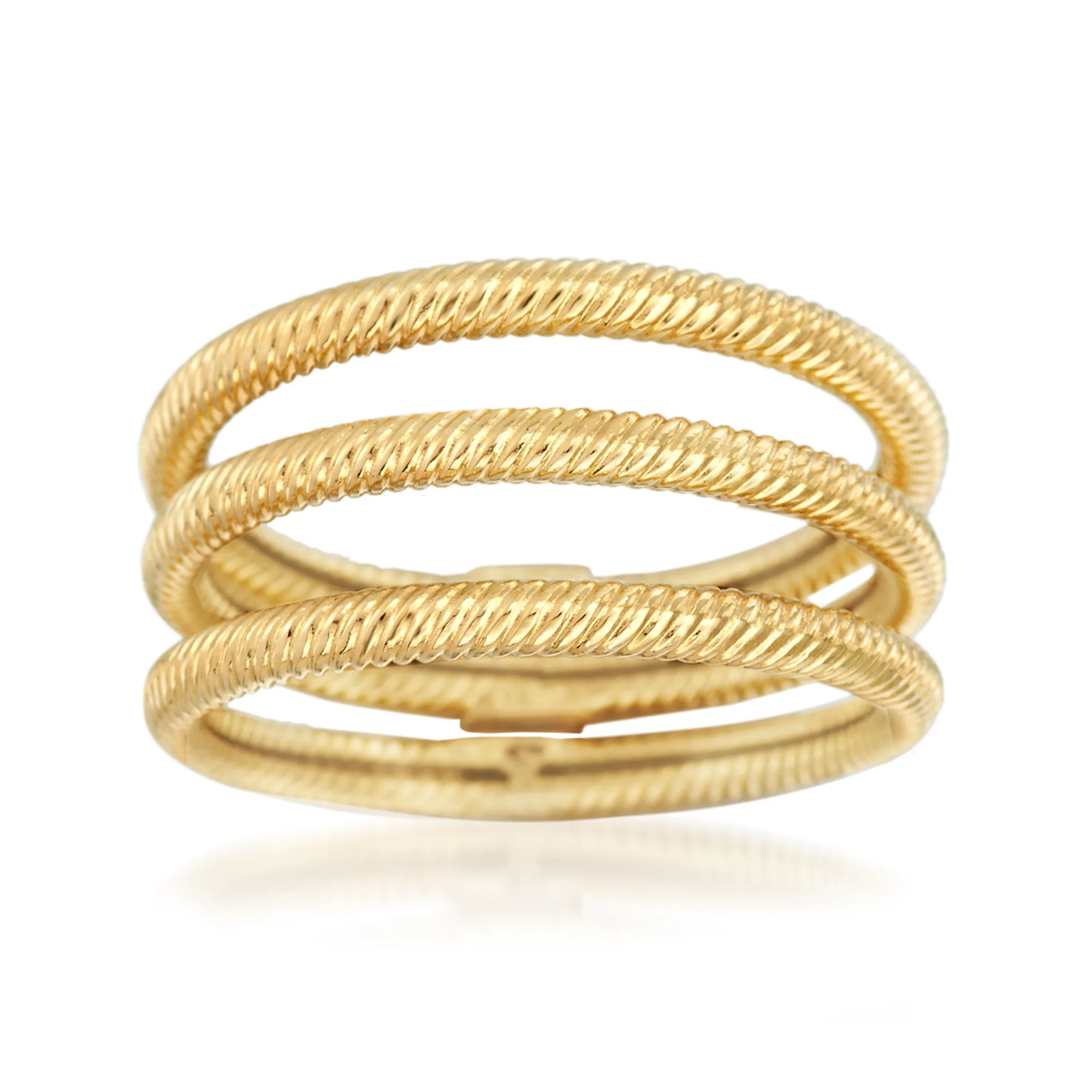 Ross-Simons 18kt Yellow Gold Jewelry Set: 3 Roped Rings