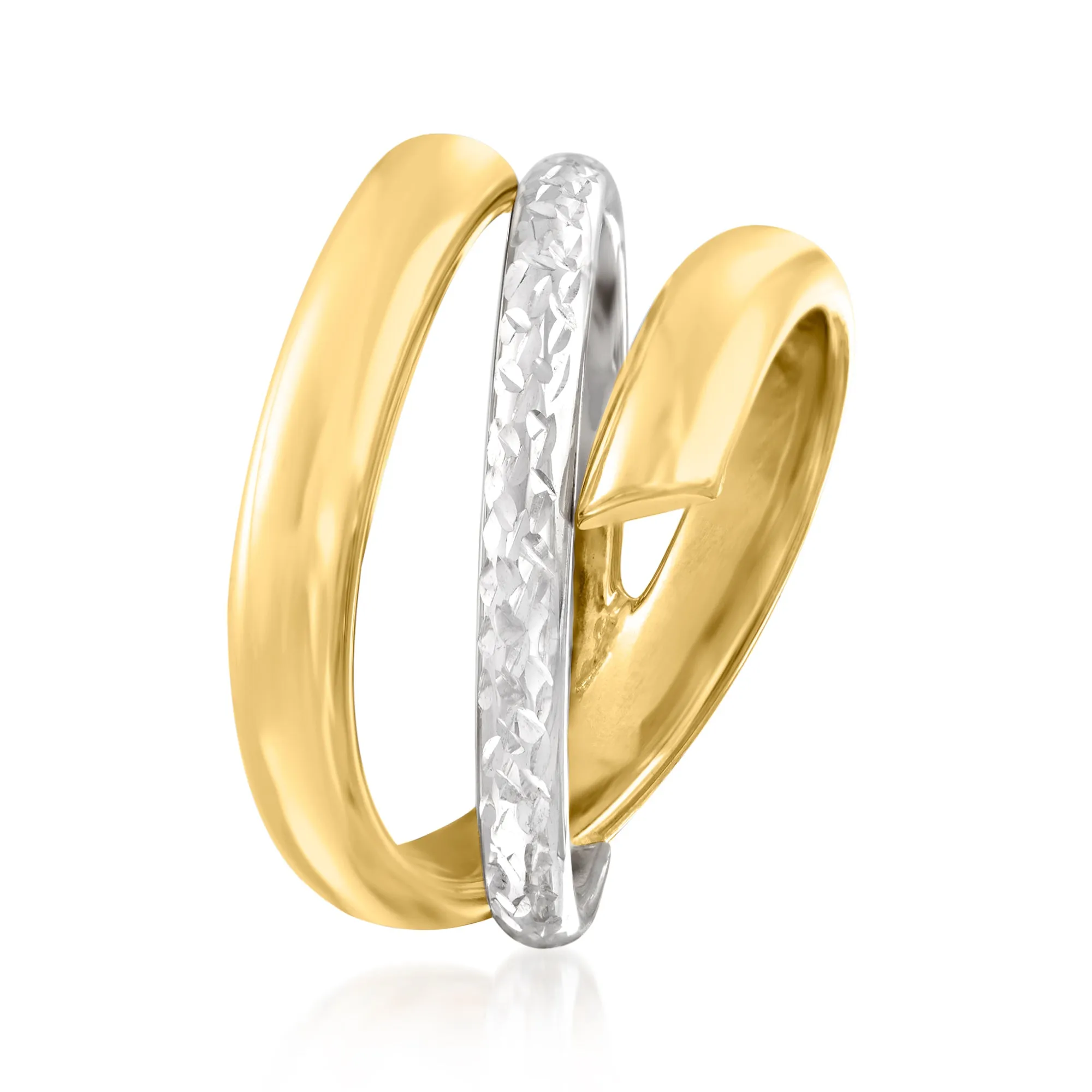 Ross-Simons Italian 14kt 2-Tone Gold Spiral Ring