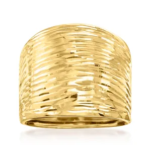 Ross-Simons Italian 14kt Yellow Gold Diamond-Cut Dome Ring