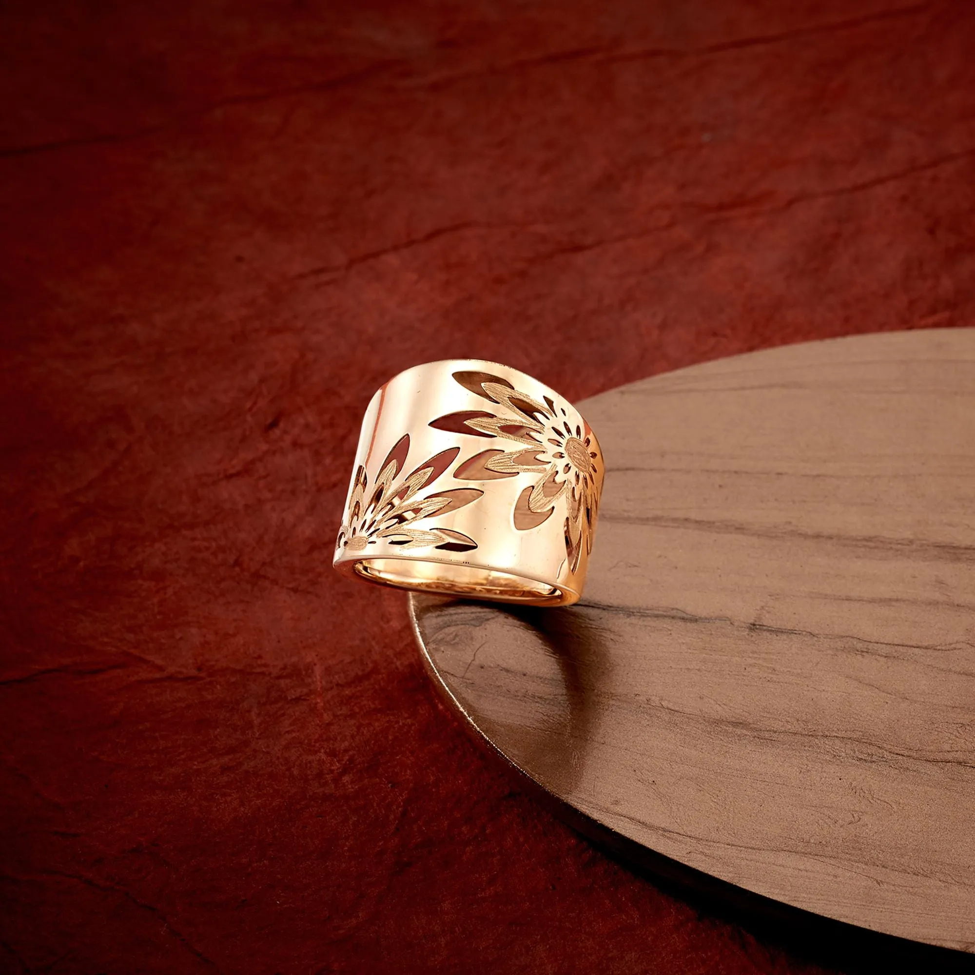 Ross-Simons Italian 14kt Yellow Gold Openwork Floral Ring
