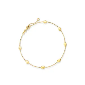 Ross-Simons Italian 14kt Yellow Gold Oval-Bead Station Anklet
