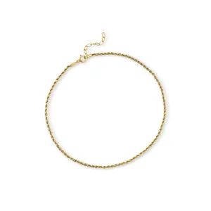 Ross-Simons Italian 1.6mm 14kt Yellow Gold Rope Chain Anklet