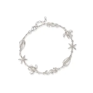 Ross-Simons Sterling Silver Sealife Anklet