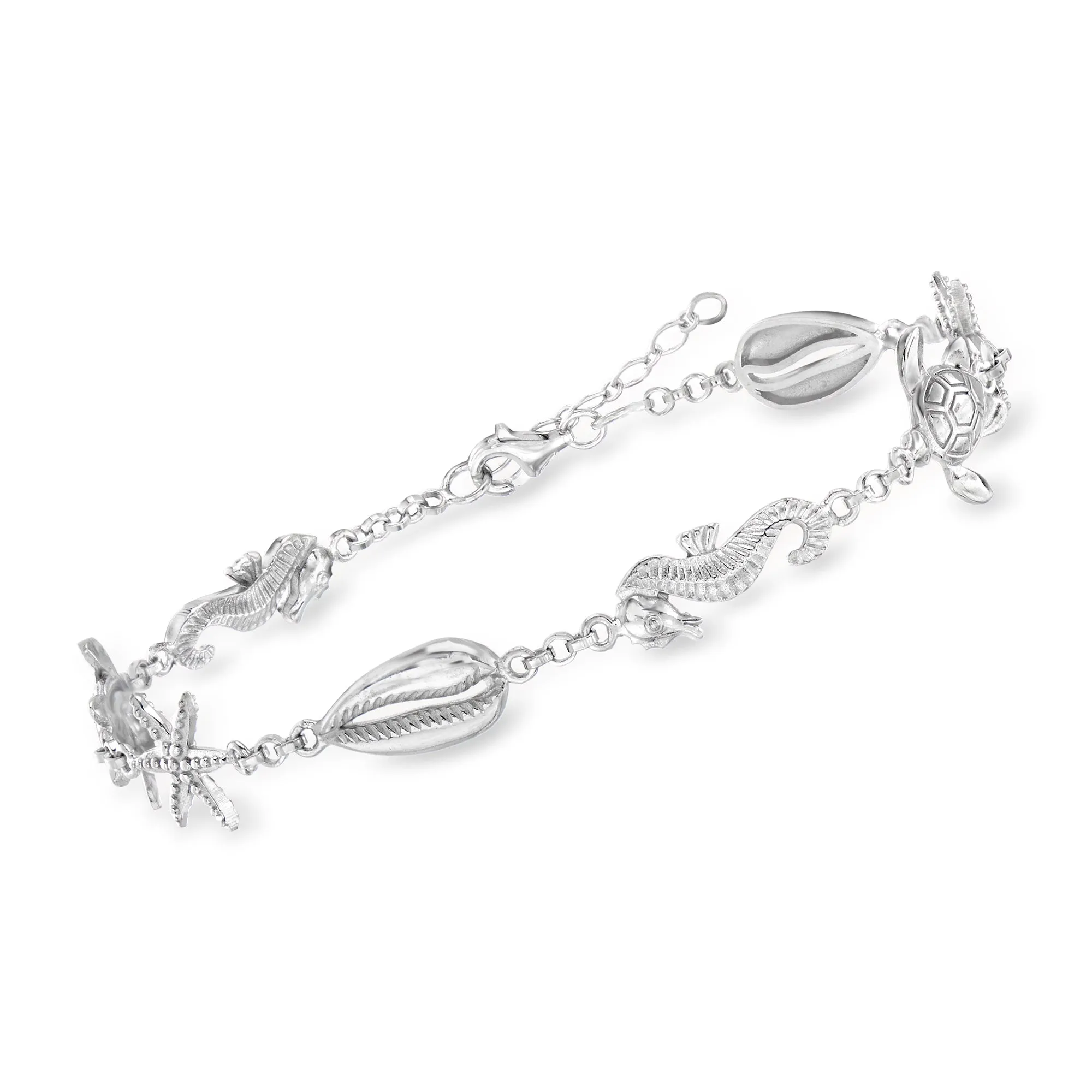 Ross-Simons Sterling Silver Sealife Anklet