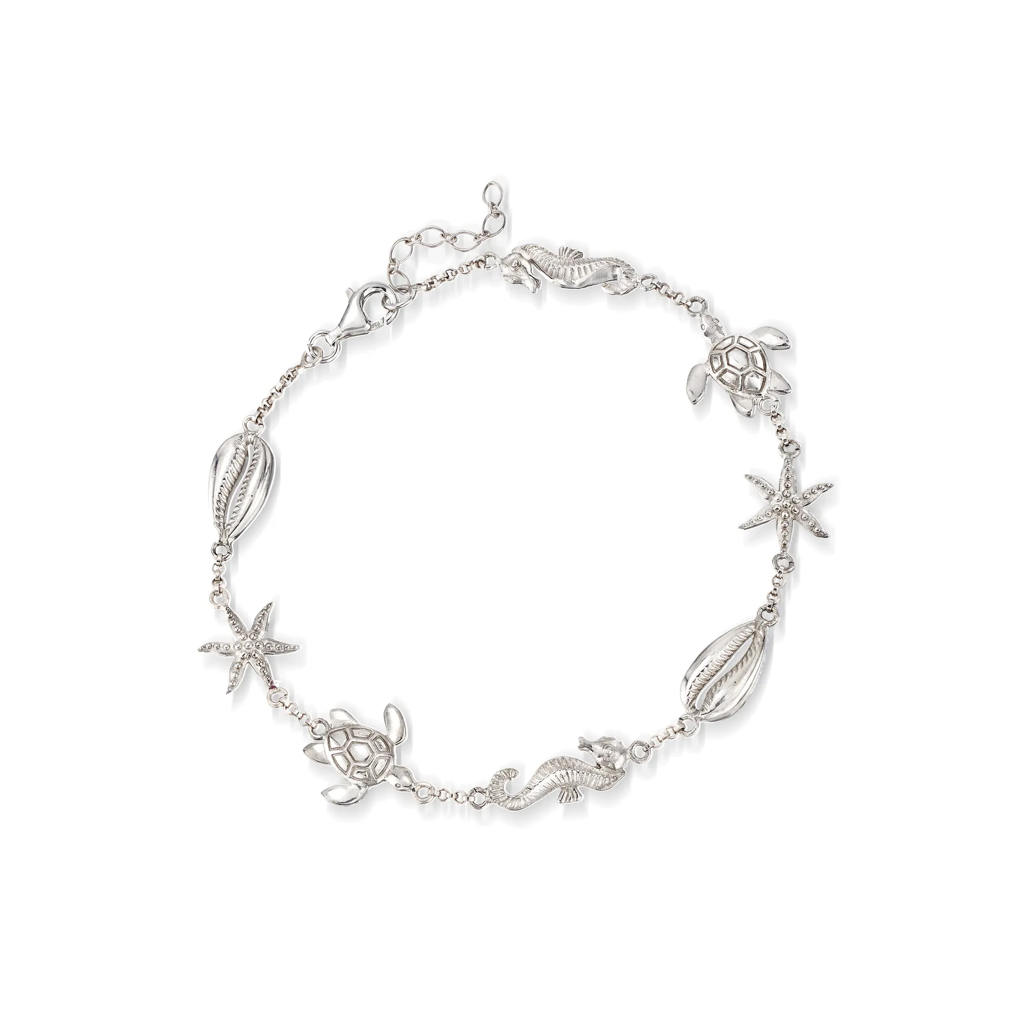 Ross-Simons Sterling Silver Sealife Anklet