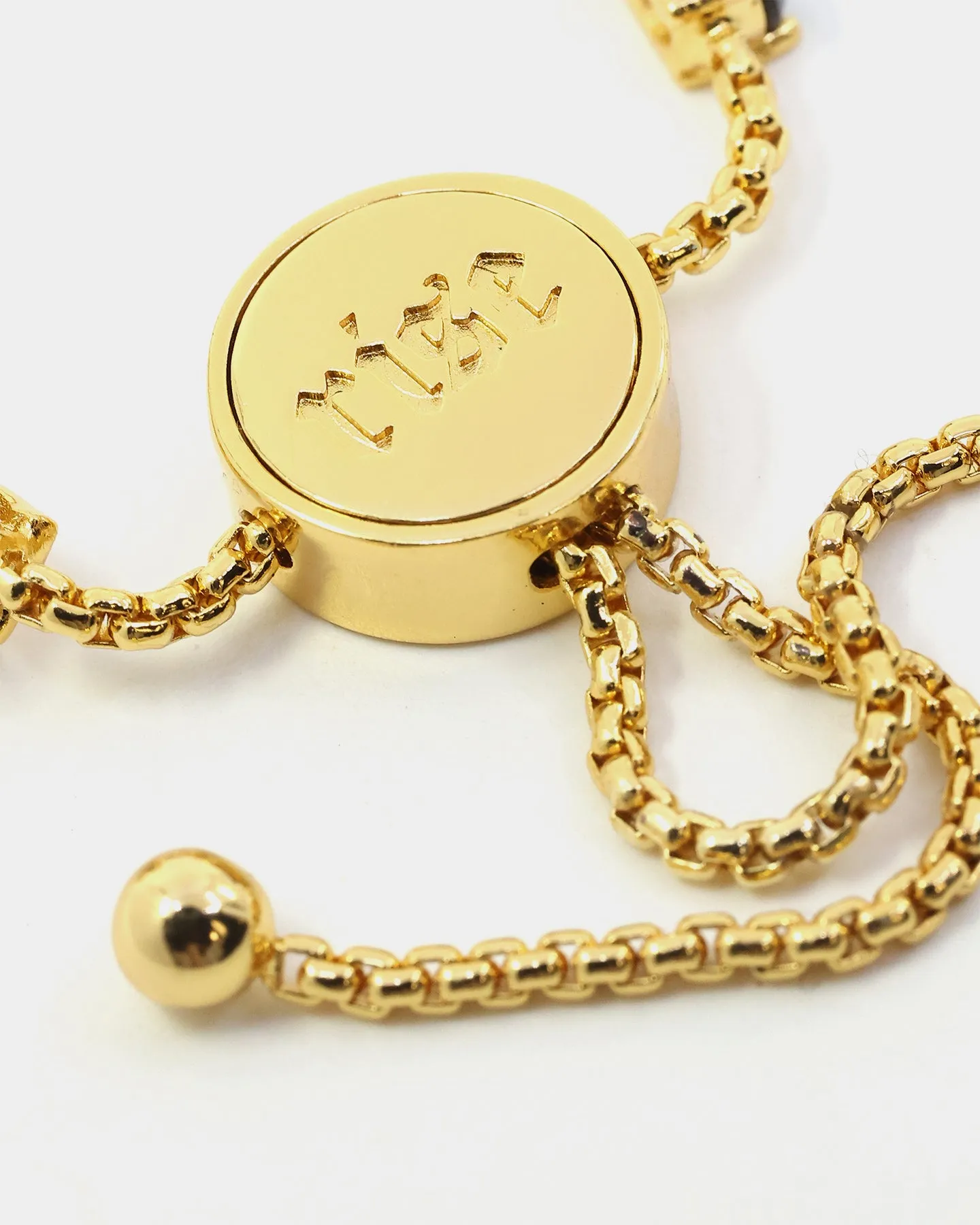 Saint Morta Adjustable Statement Bracelet Gold/Iced Gold/Black