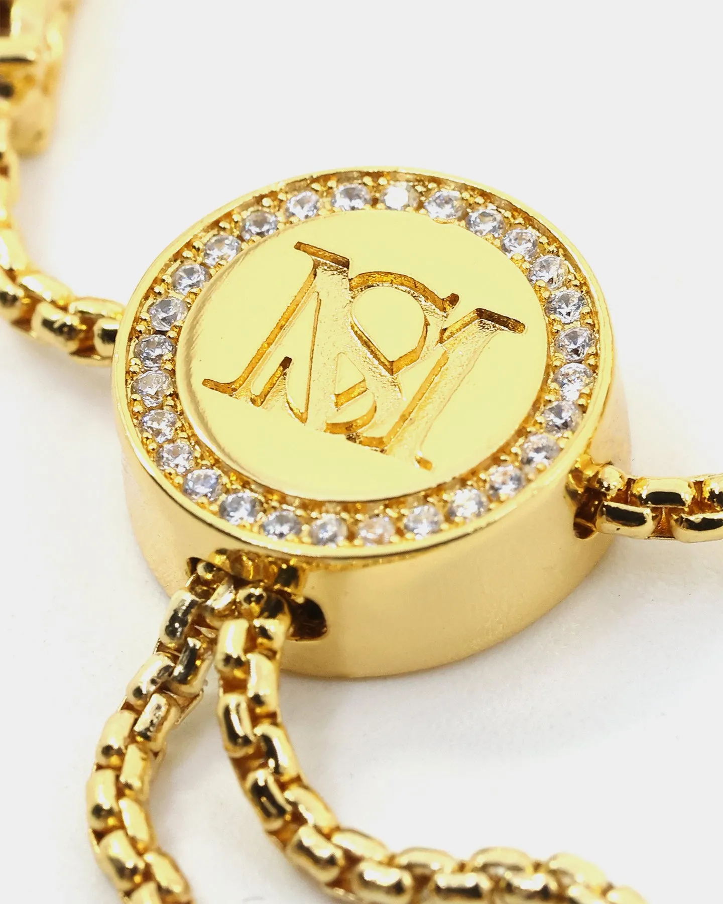 Saint Morta Adjustable Statement Bracelet Gold/Iced Gold/Black