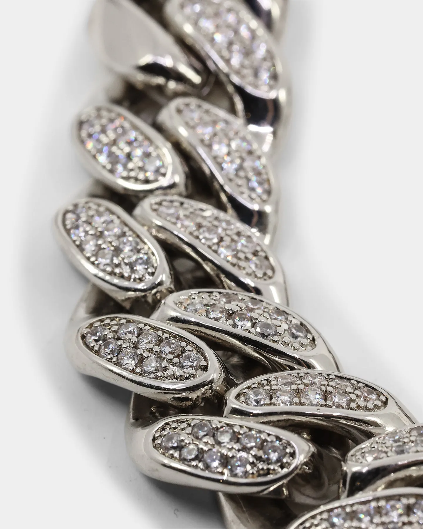 Saint Morta Iced Patch Cuban Necklace Iced White Gold
