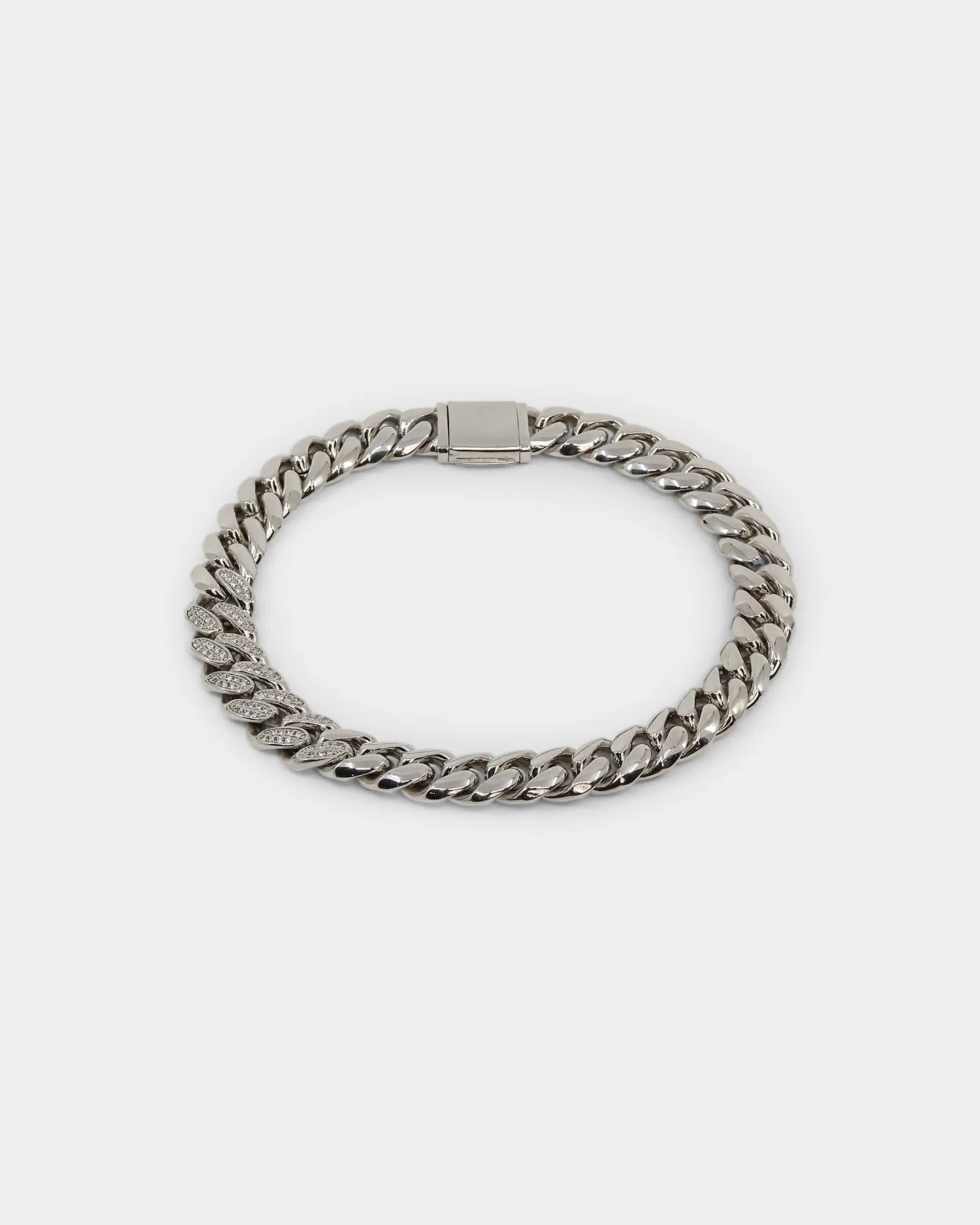 Saint Morta Iced Patch Cuban Necklace Iced White Gold