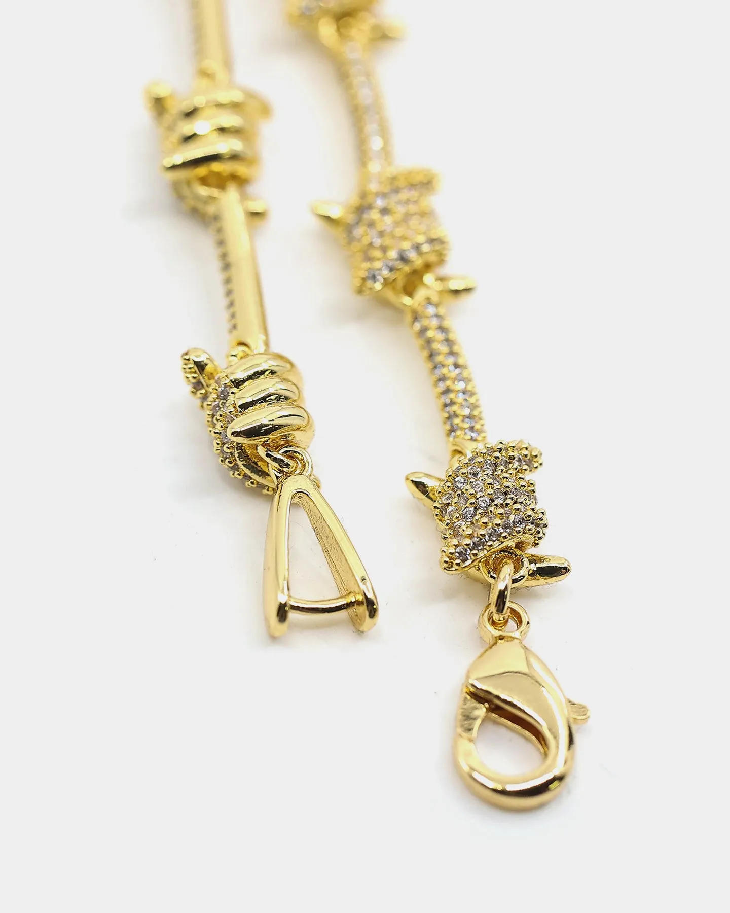 Saint Morta Men's Barbed Wire Choker Iced Gold