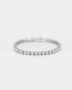 Saint Morta Round Cut 8" Tennis Bracelet White Gold Plated