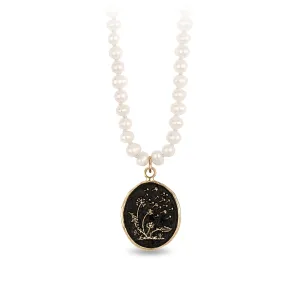 Seeds of Success 14K Gold Talisman on Knotted Freshwater Pearl Necklace