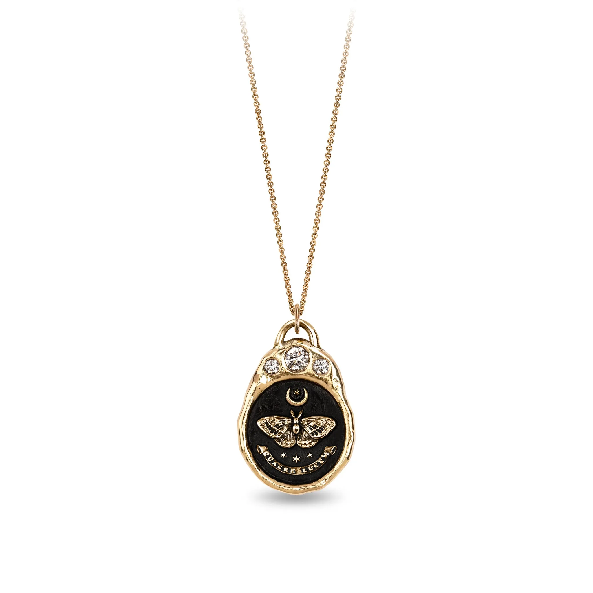 Seek the Light 14K Gold Diamond Crown Talisman