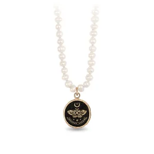 Seek the Light 14K Gold Talisman on Knotted Freshwater Pearl Necklace