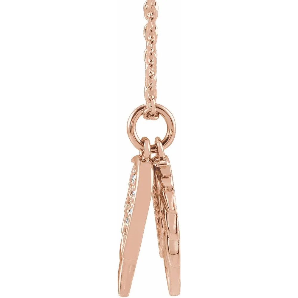 Silver .03 CTW Natural Diamond Angel Wings Pendant