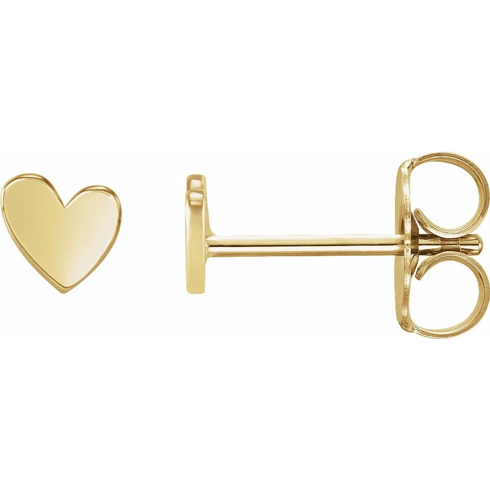 Silver 6mm Asymmetrical Heart Earrings