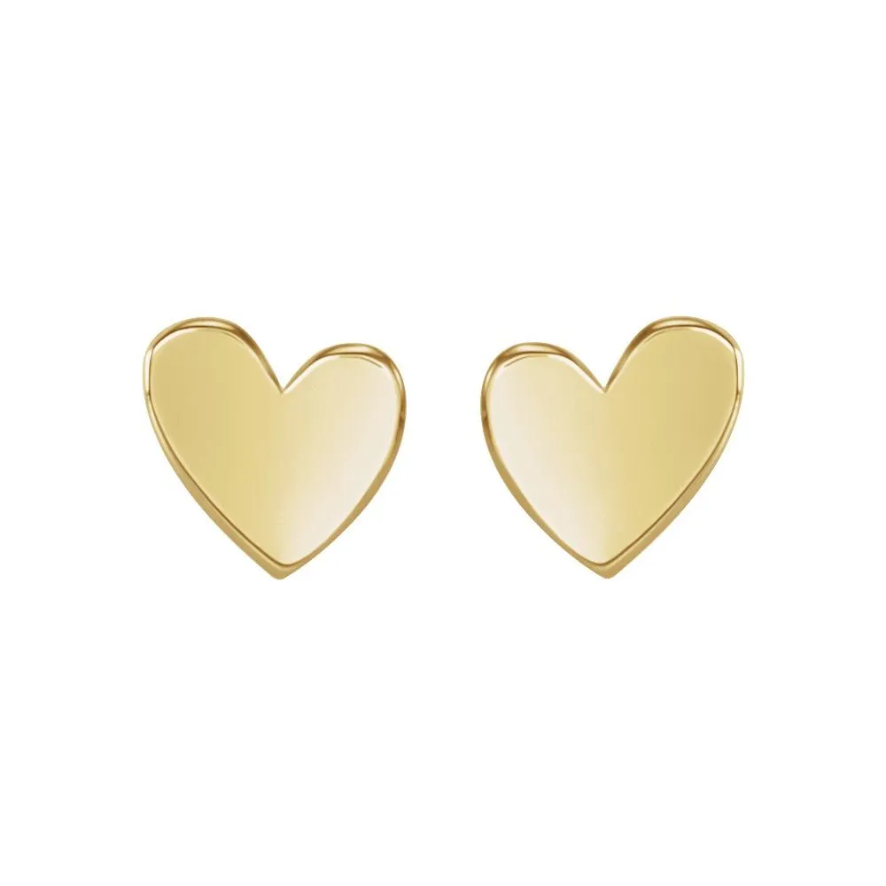 Silver 6mm Asymmetrical Heart Earrings