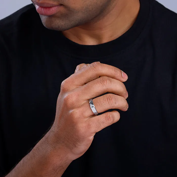 Silver Blaze Ring for Him Giva