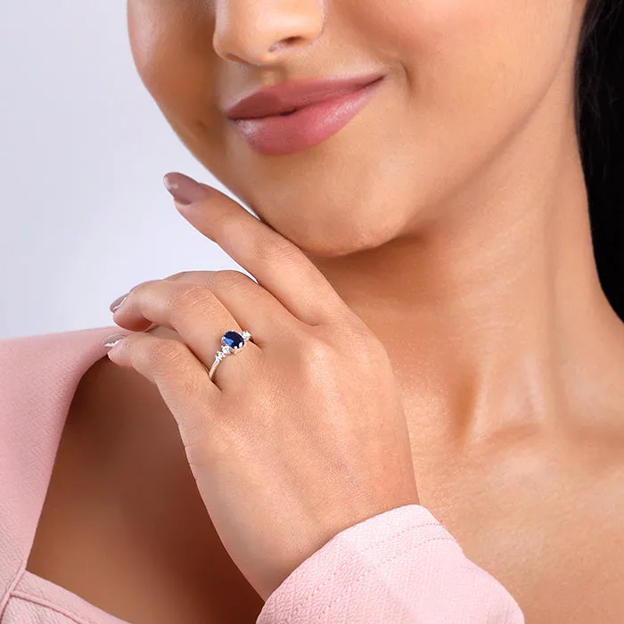 Silver Blue Admiring Ring Giva