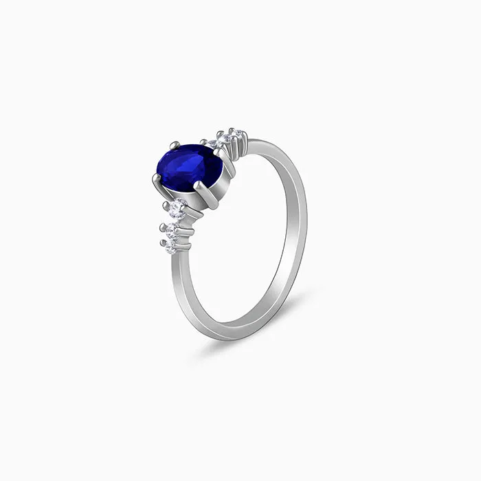 Silver Blue Admiring Ring Giva