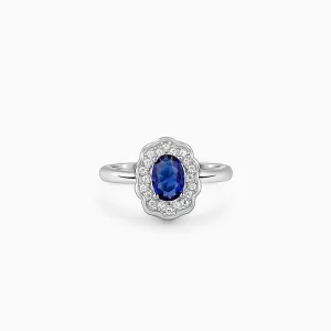 Silver Blue Oval Ring Giva