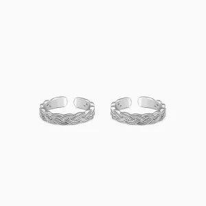 Silver Celtic Tide Toe Rings Giva