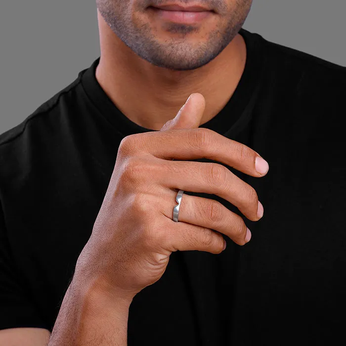 Silver Classic V Ring For Him Giva