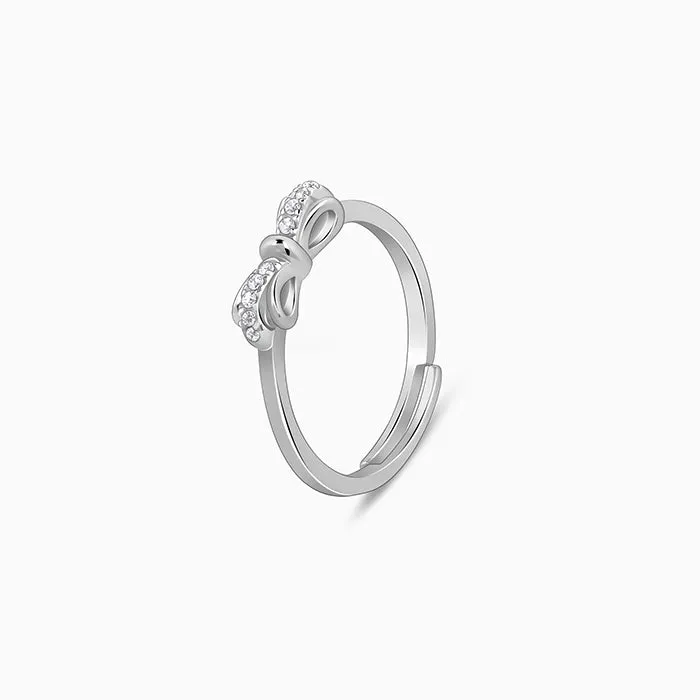 Silver Cute Bow Ring Giva