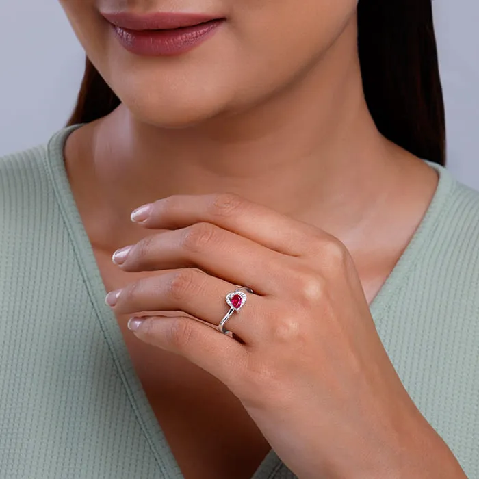 Silver Dewdrop Heart Ring Giva