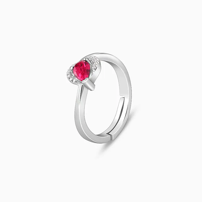 Silver Dewdrop Heart Ring Giva