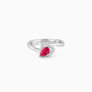 Silver Dewdrop Heart Ring Giva