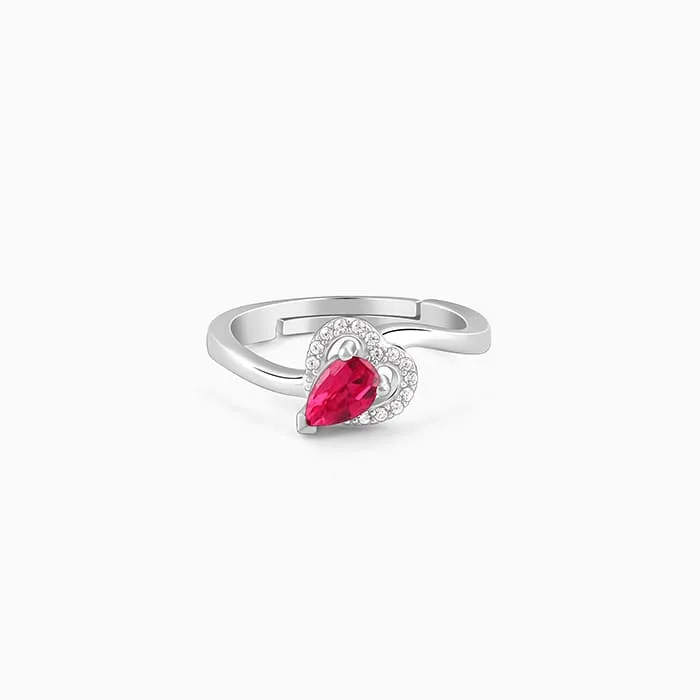 Silver Dewdrop Heart Ring Giva