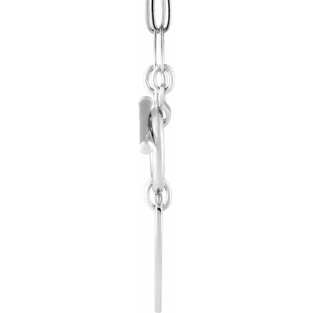Silver Engraveable Heart Toggle Necklace