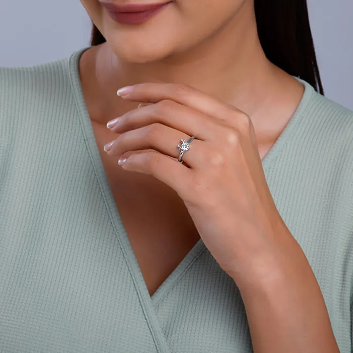 Silver Fawn Heart Ring Giva